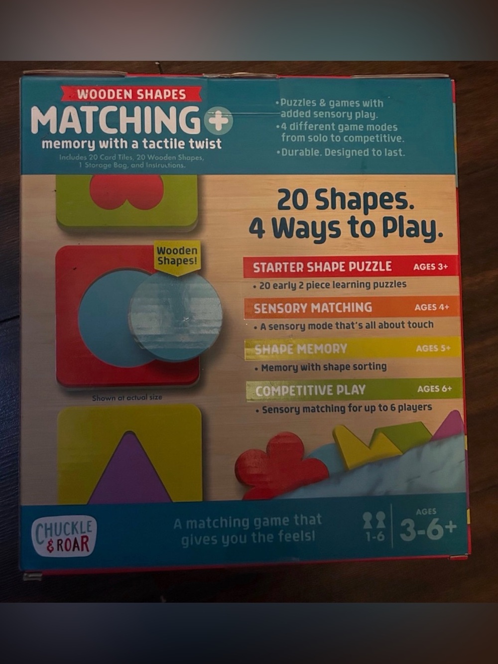 Matching+ Wooden Shapes Puzzle - Multicolor